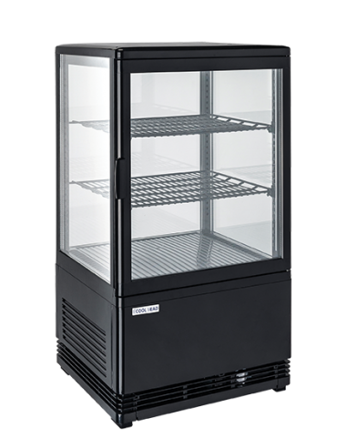 Frigo Vetrina Nera da Banco 4 Lati Vetro Capacità 58 Lt - RC58B