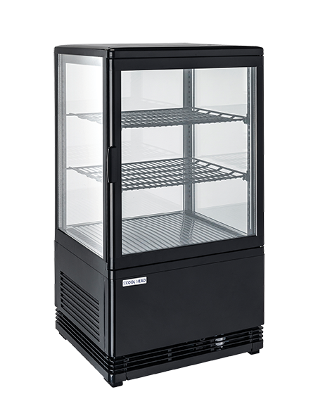 Frigo Vetrina Nera da Banco 4 Lati Vetro Capacità 58 Lt - RC58B