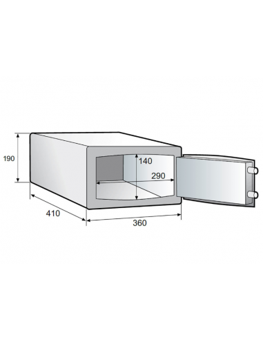 Cassaforte da Camera Digitale Capacità 19 Lt Dimensione 360x410x190