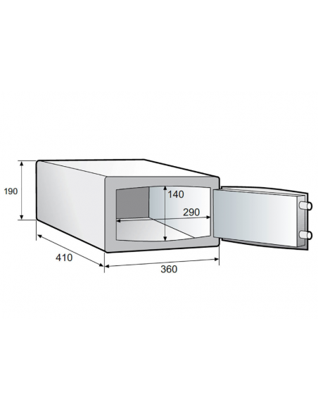 Cassaforte da Camera Digitale Capacità 19 Lt Dimensione 360x410x190