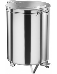 Portarifiuti Cilindrico - Ruote e Pedale - Altezza 70h cm - AV4668