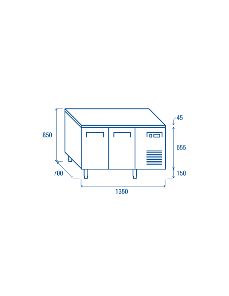 Banco Refrigerato Acciaio Ventilato GN 1/1 - 2 Porte - QR2100