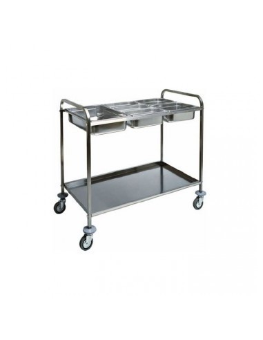 Carrello Porta Bacinelle - Capacità 3 x GN 1/1 - 110x62 cm - CA1387