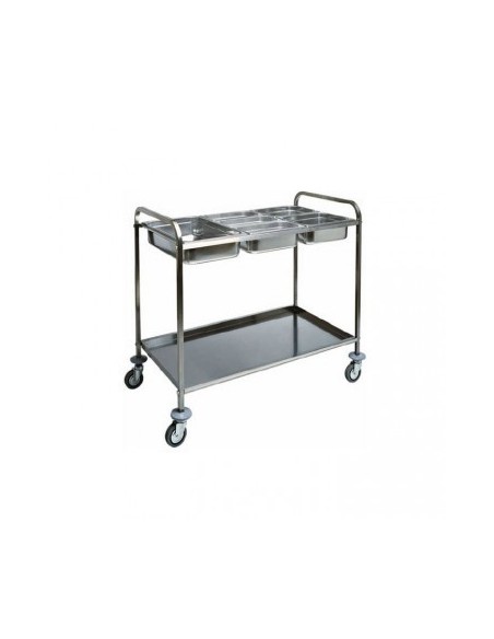 Carrello Porta Bacinelle per 3 x GN 1/1 - 110x62 cm - CA1387