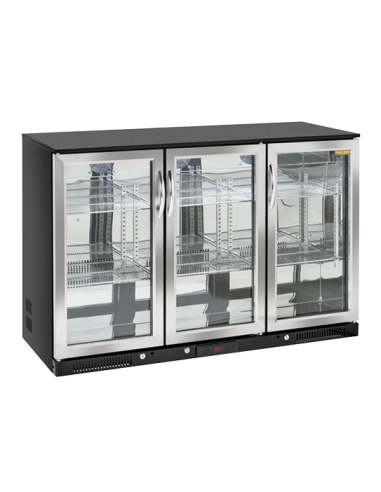 Frigorifero Bibite Retro Banco - 3 Porte Battenti Inox - BBA348