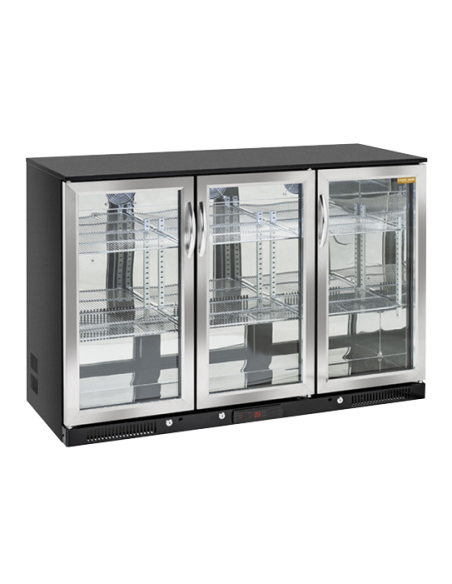 Frigorifero Bibite Retro Banco - 3 Porte Battenti Inox - BBA348