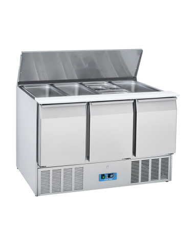 Saladette Refrigerata GN 1/1 - Top Inox Apribile - 3 Porte - CR93A