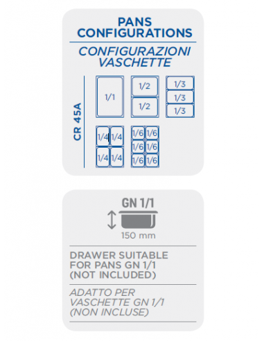 Saladette Refrigerata GN1/1 Top Inox Apribile - CR45A
