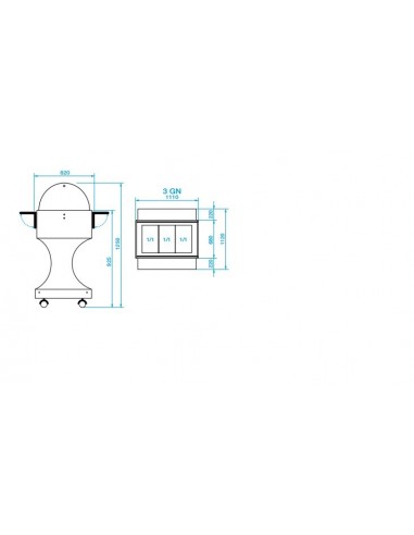 Carrello Refrigerato Legno - Temp: +2/+10° C - 3 GN 1/1 150h - CLR2788