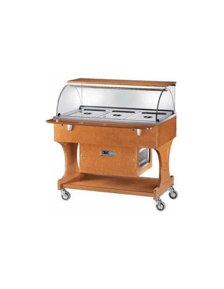 Carrello Refrigerato Legno 3 GN 1/1 h150 - CLR2787N