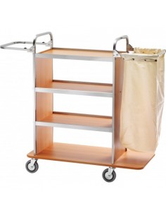 Carrello Porta Biancheria 4 Ripiani 2 Braccia Pieghevoli - CA1515