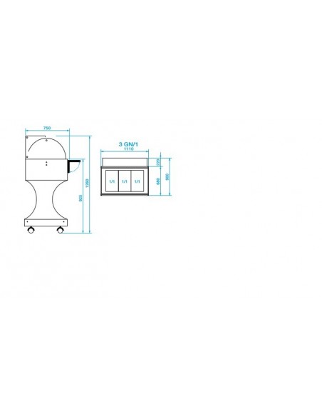 Carrello Refrigerato Legno - Temp:+2/ +10° C - 3  GN1/1 150h - CLR2787