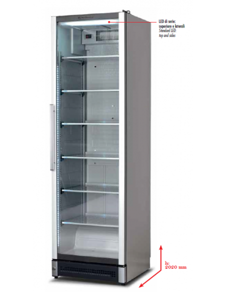 Frigorifero Bibite Verticale con Porta Vetro - Serratura - DRINK380