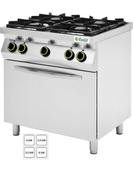 Cucina a Gas con Forno Elettrico 4 Fuochi - CC74GFEV