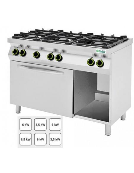 Cucina a Gas con Forno Elettrico GN1/1 6 Fuochi - CC76GFEV