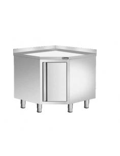 Tavolo Inox Angolare Alzatina Dim: 100x100x85h cm - TAA106AVT