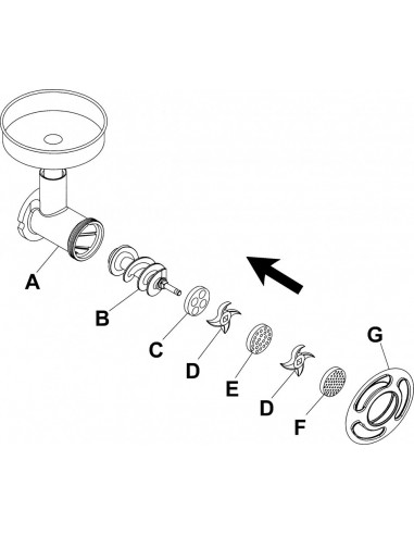 Tritacarne-Grattugia - Monofase - Macinazione Inox Removibile