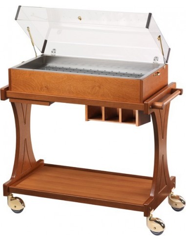 Carrello Legno Servizio Refrigerato - 8 Piastre - Capacità 5 Vasche GN - CL2785