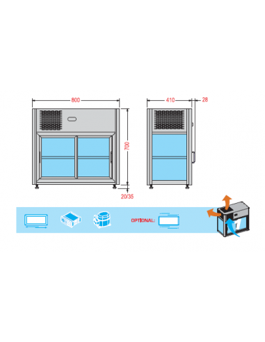 Vetrina Espositiva Refrigerata da Banco - LINUS100