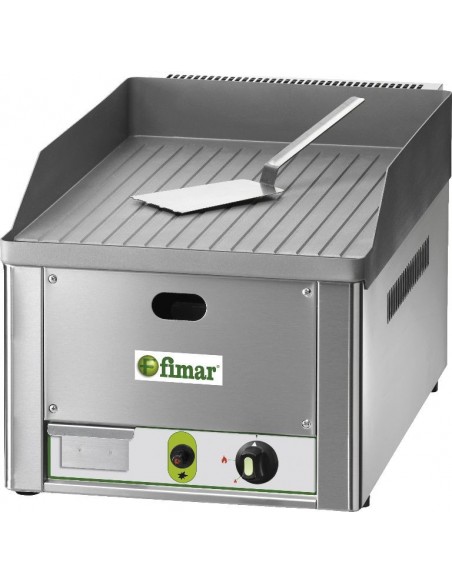 Fry Top a Gas Acciaio Sabbiato Rigato 1 Bruciatore - FRY1RM