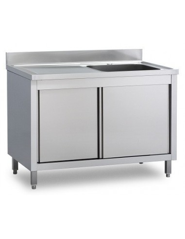 Lavello inox Armadiato Ante Battenti cm 120x60x85h