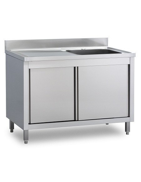 Lavello inox Armadiato Ante Battenti cm 120x60x85h
