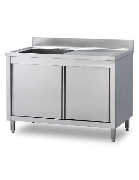 Lavello Inox Armadiato Battente Vasca Gocciolatoio cm 100x60x85h