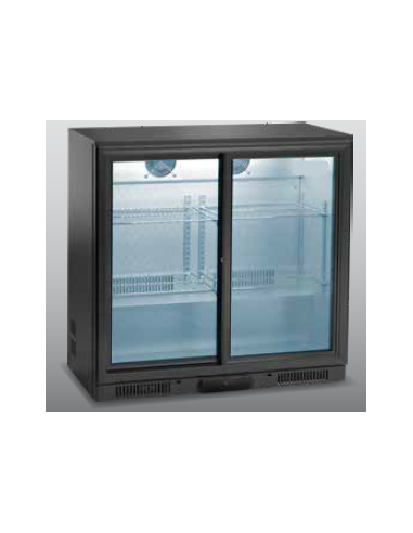 Frigorifero Bibite Retrobanco Nero 2 Porte Scorrevoli Altezza 84cm