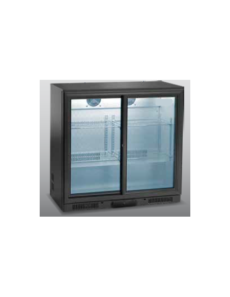 Frigorifero Bibite Retrobanco Nero 2 Porte Scorrevoli Altezza 84cm
