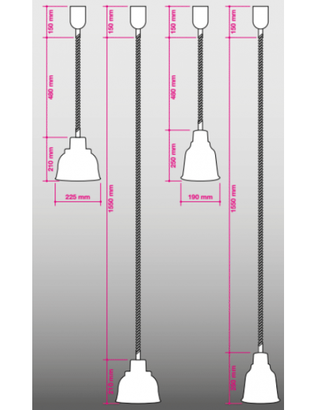 Lampada Riscaldante Infrarossi Rame Cromato Luce Bianca - LC25R